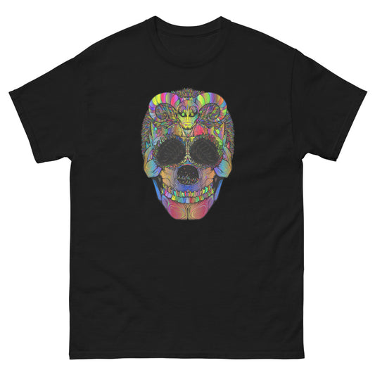 Multi Coloured Skull 100% cotton men's heavyweight tee