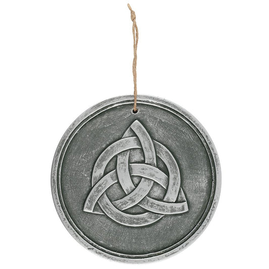 Silver Effect Terracotta Triquetra Plaque