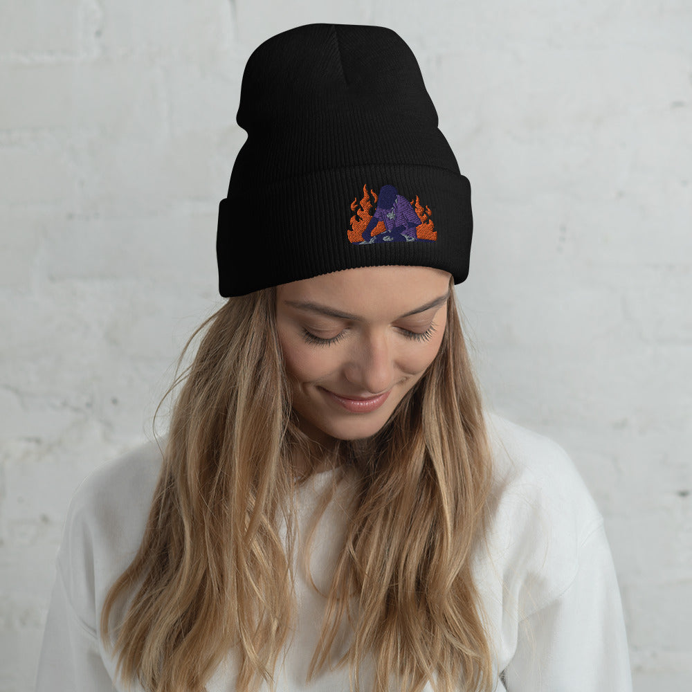 DJ on Fire Cuffed Beanie