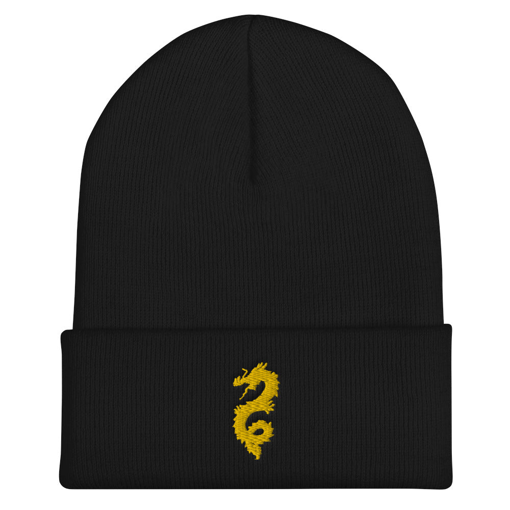 Golden Dragon Cuffed Beanie