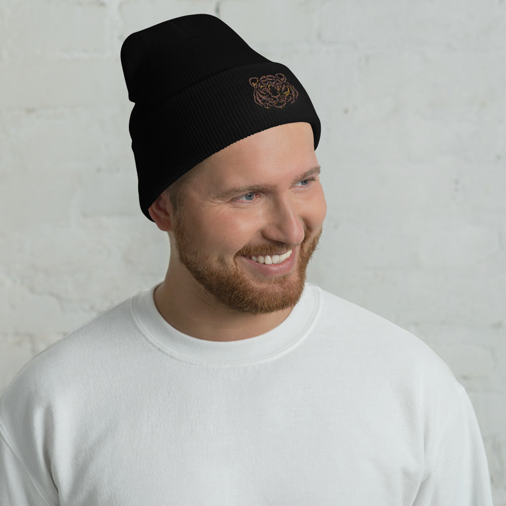 Golden Tiger Cuffed Beanie