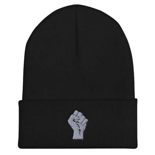 Silver Fist Cuffed Beanie