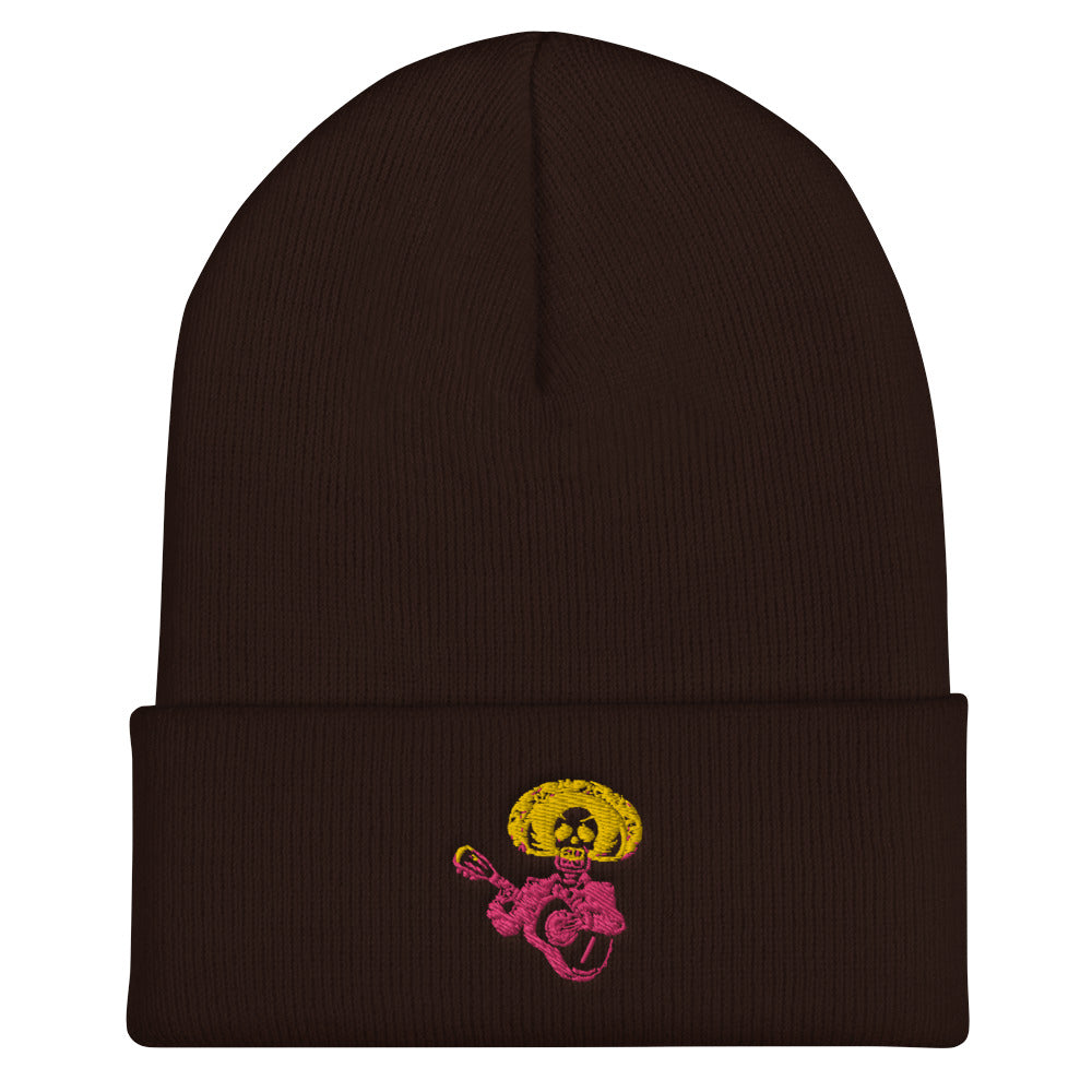 Skeleton Guitar Cuffed Beanie