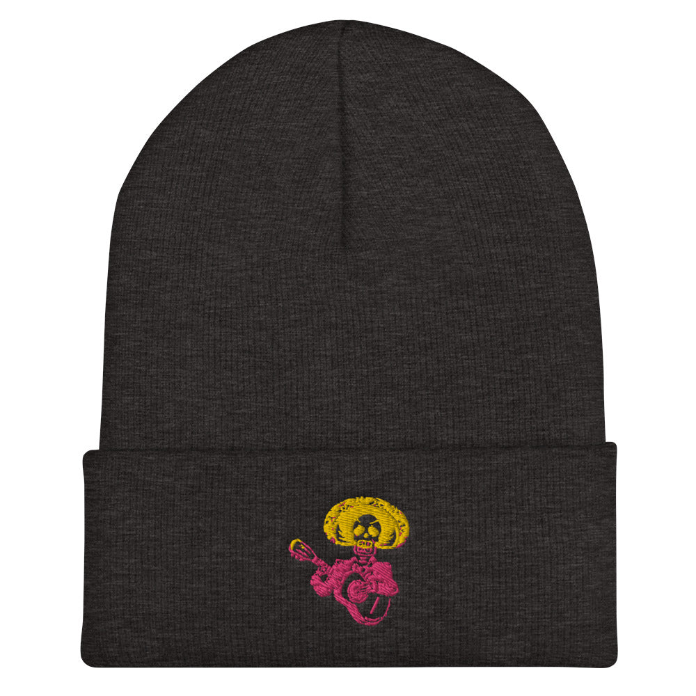 Skeleton Guitar Cuffed Beanie