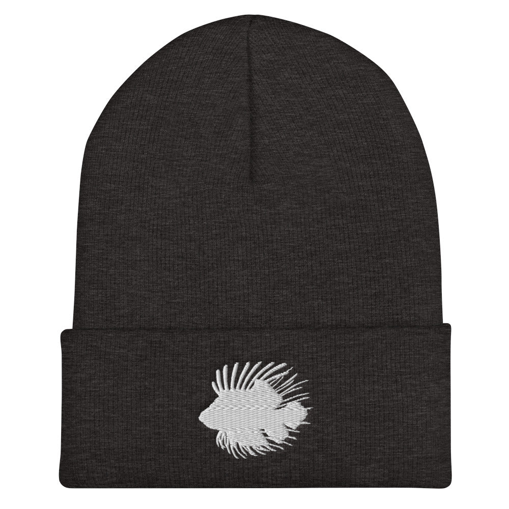 Silver Fish Cuffed Beanie