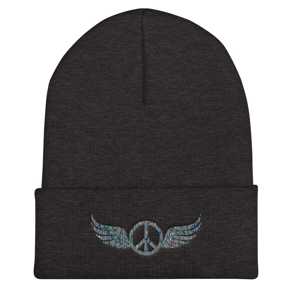 Peace Angel Cuffed Beanie