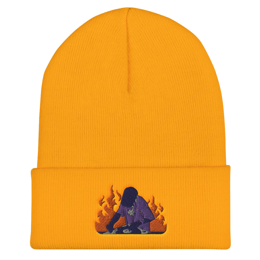 DJ on Fire Cuffed Beanie