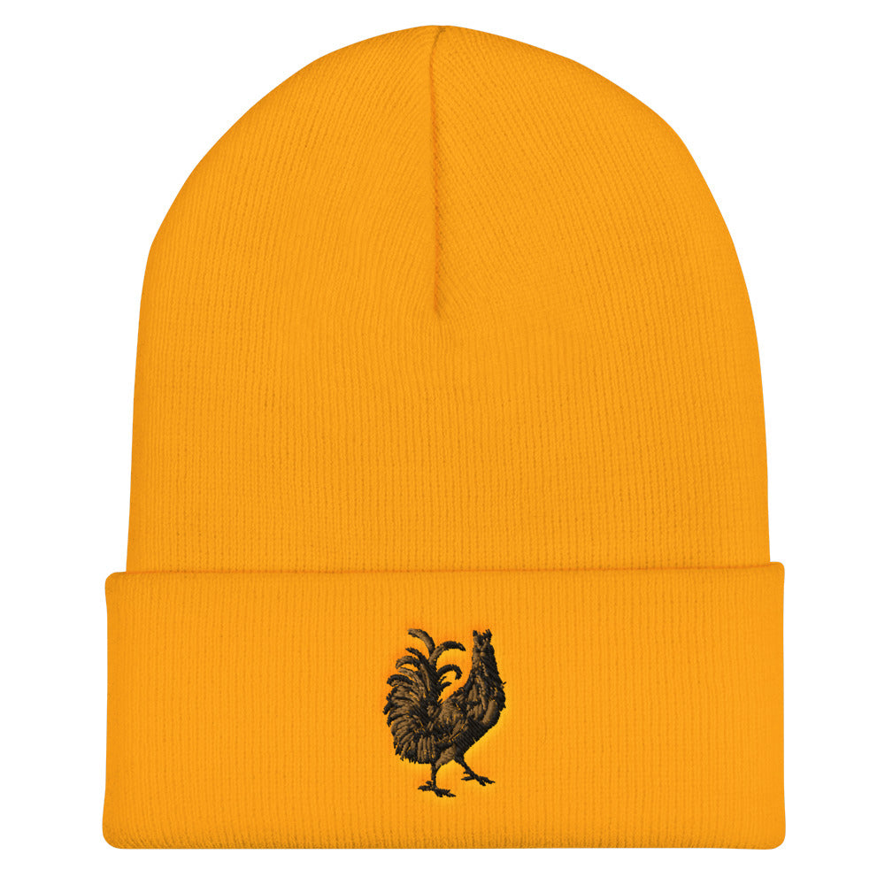 Golden Hen Cuffed Beanie