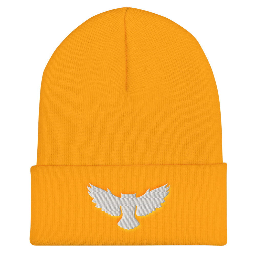 Silver Owl Cuffed Beanie