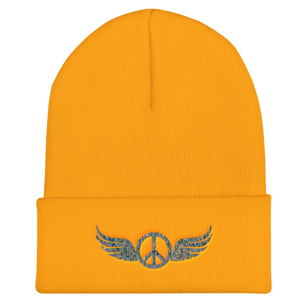 Peace Angel Cuffed Beanie