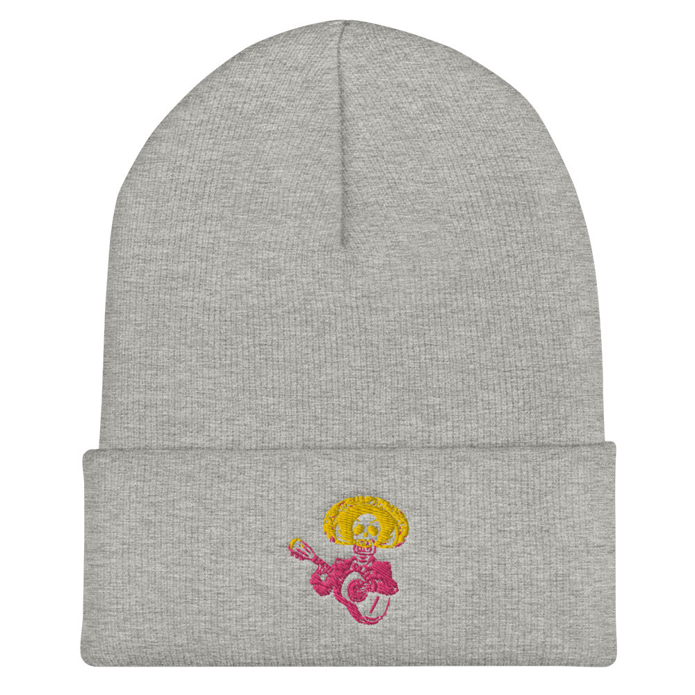 Skeleton Guitar Cuffed Beanie