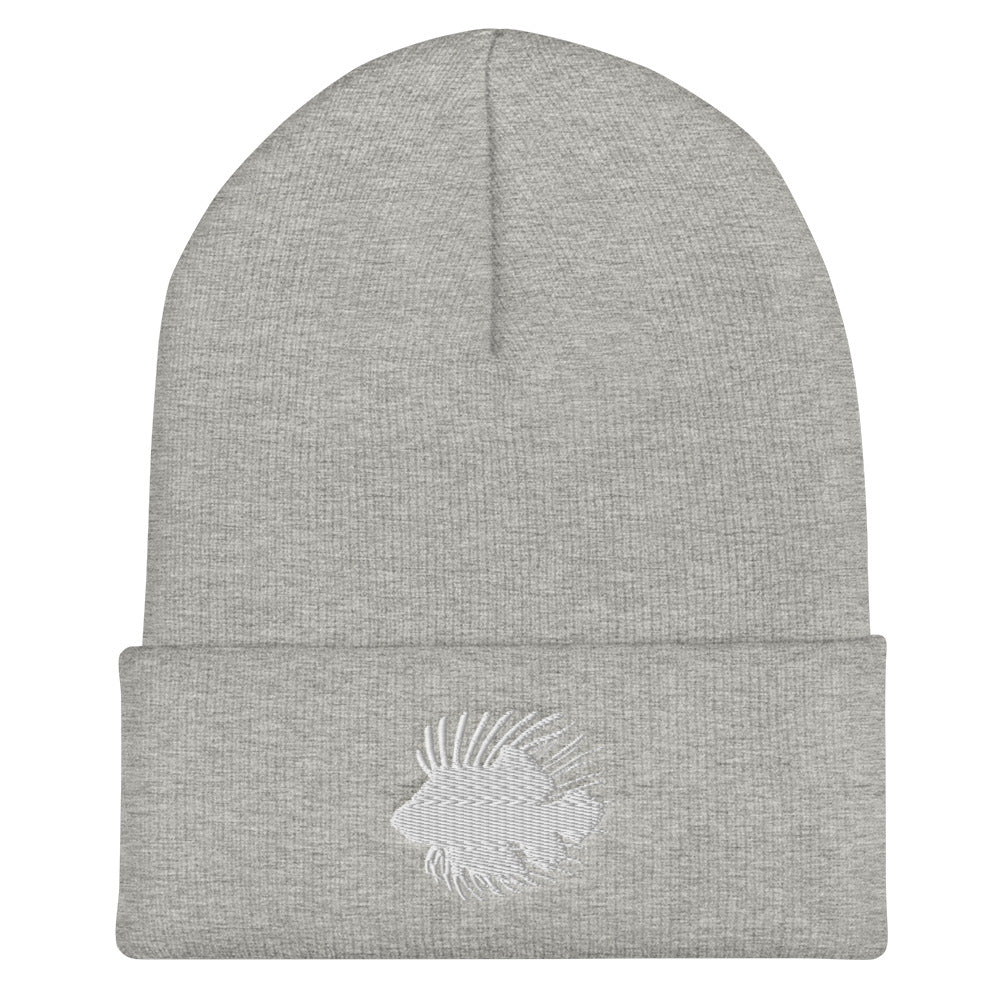 Silver Fish Cuffed Beanie