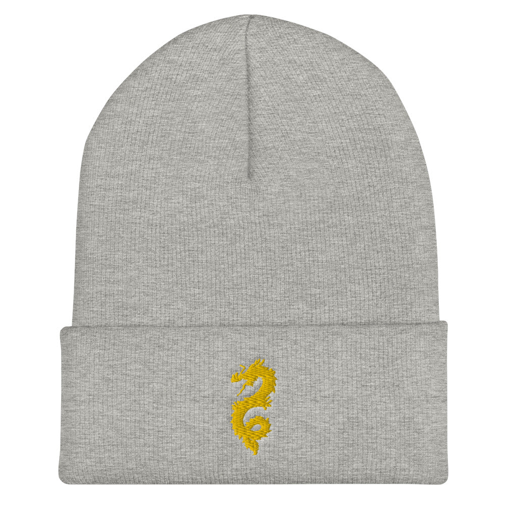 Golden Dragon Cuffed Beanie