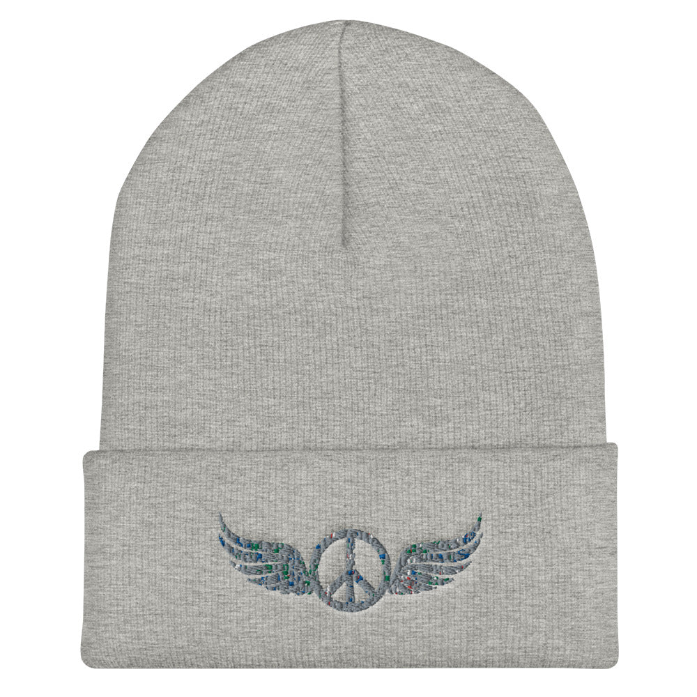 Peace Angel Cuffed Beanie