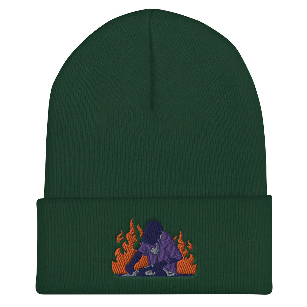 DJ on Fire Cuffed Beanie