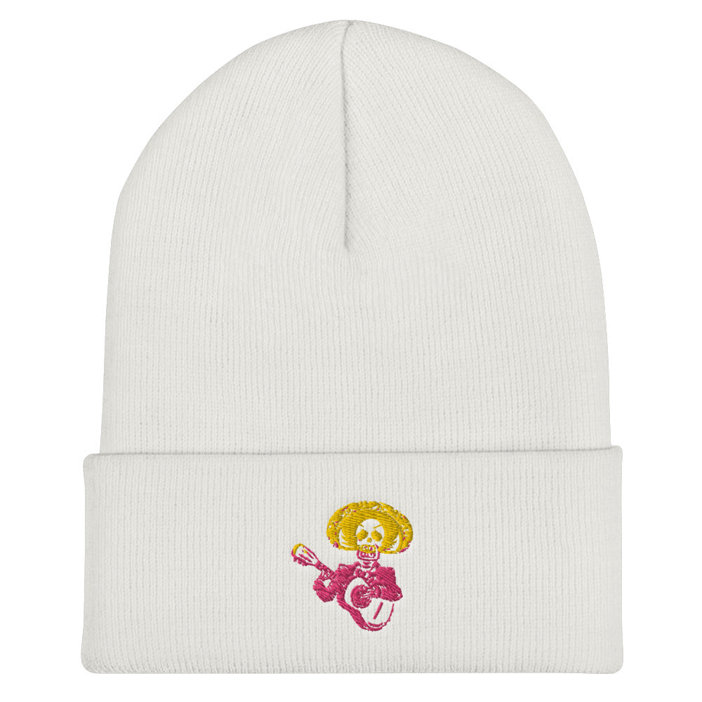 Skeleton Guitar Cuffed Beanie