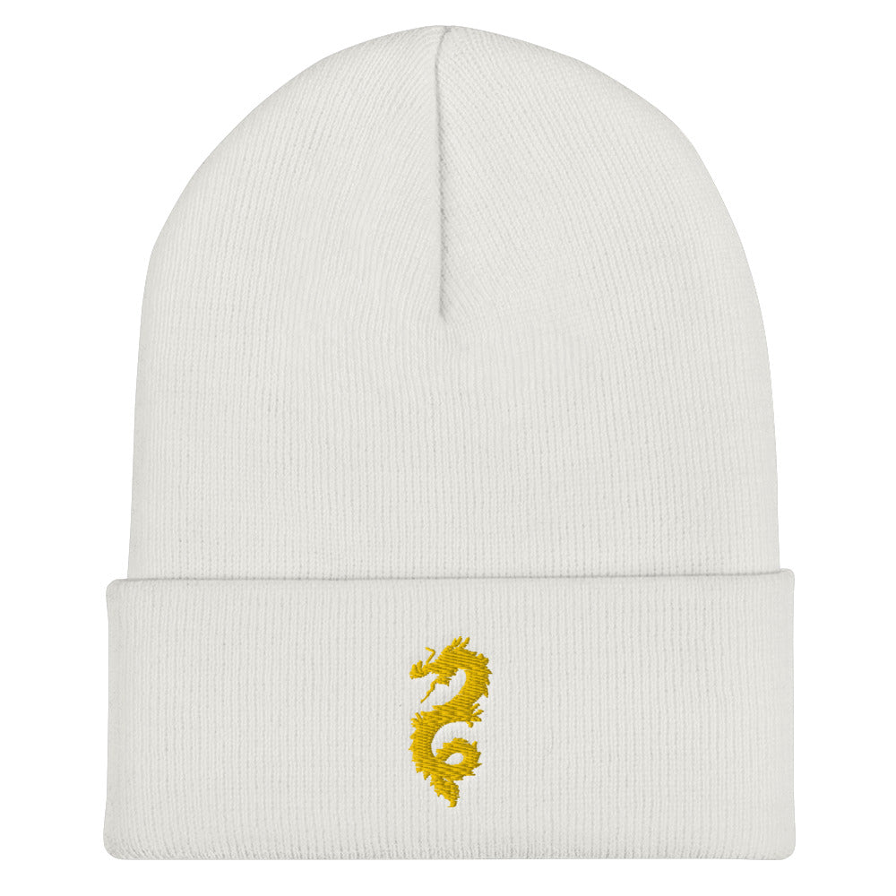 Golden Dragon Cuffed Beanie