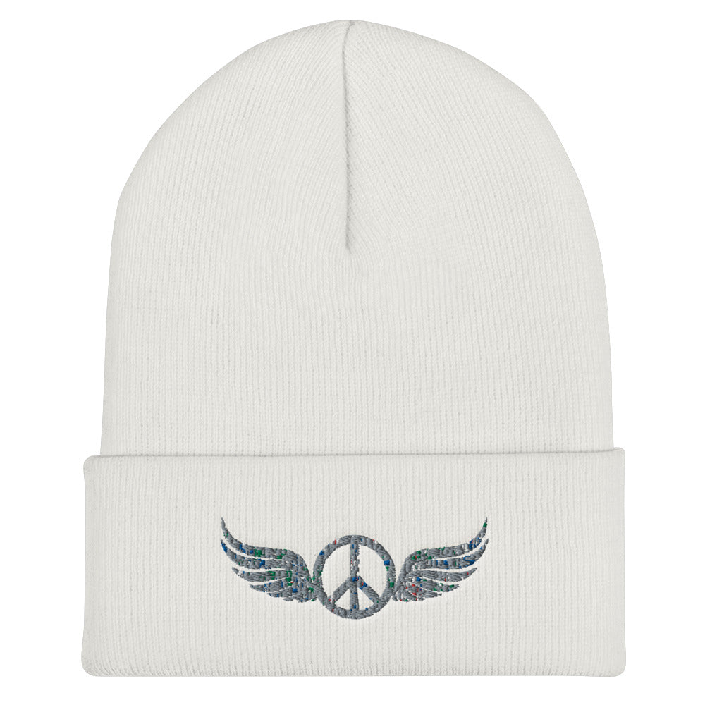 Peace Angel Cuffed Beanie