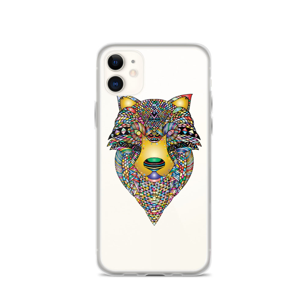 Multi Coloured Wolf iPhone Case