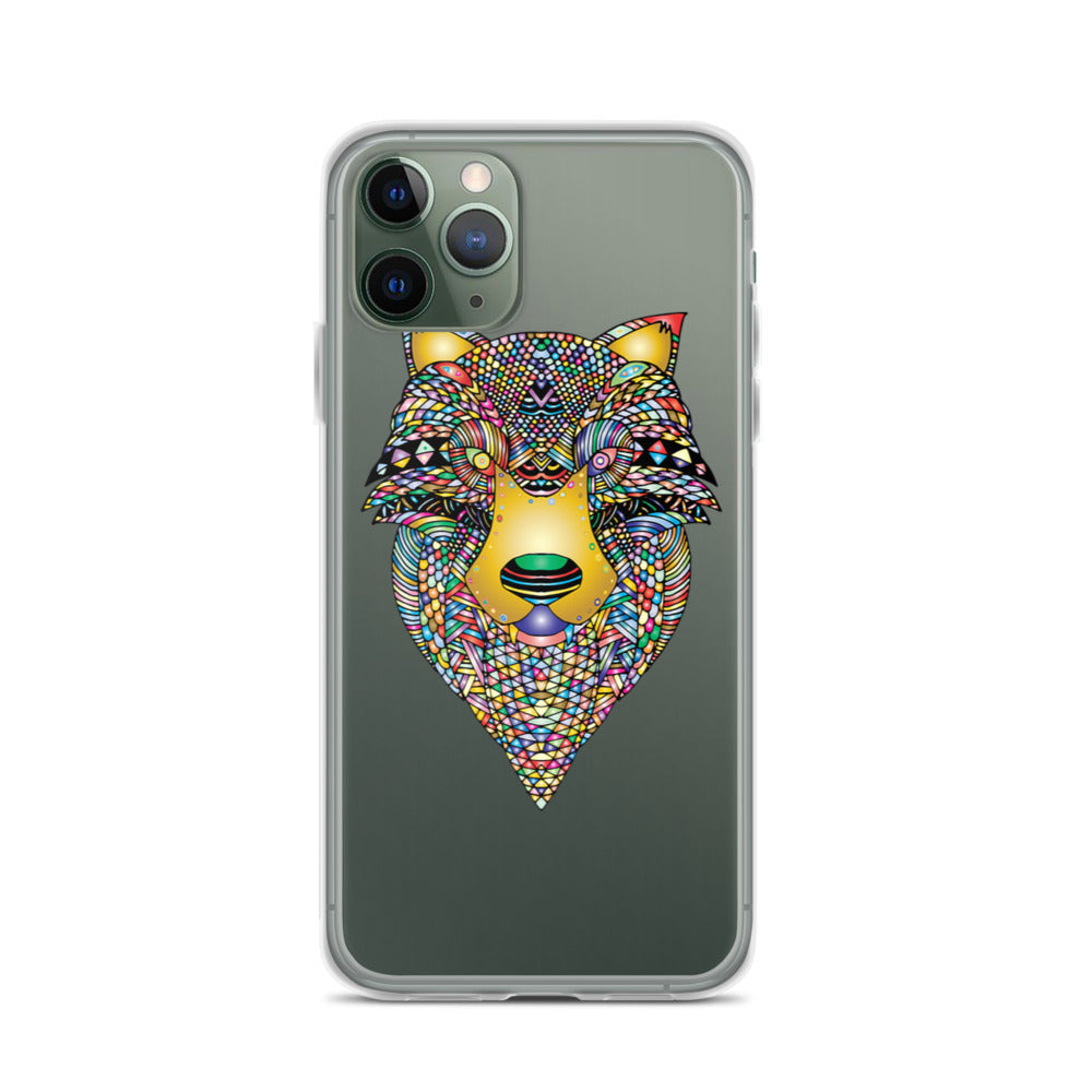 Multi Coloured Wolf iPhone Case