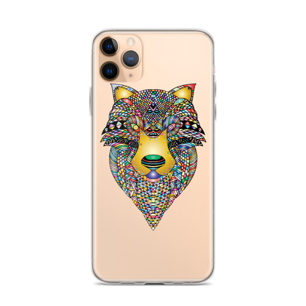 Multi Coloured Wolf iPhone Case