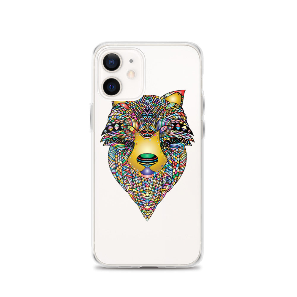 Multi Coloured Wolf iPhone Case