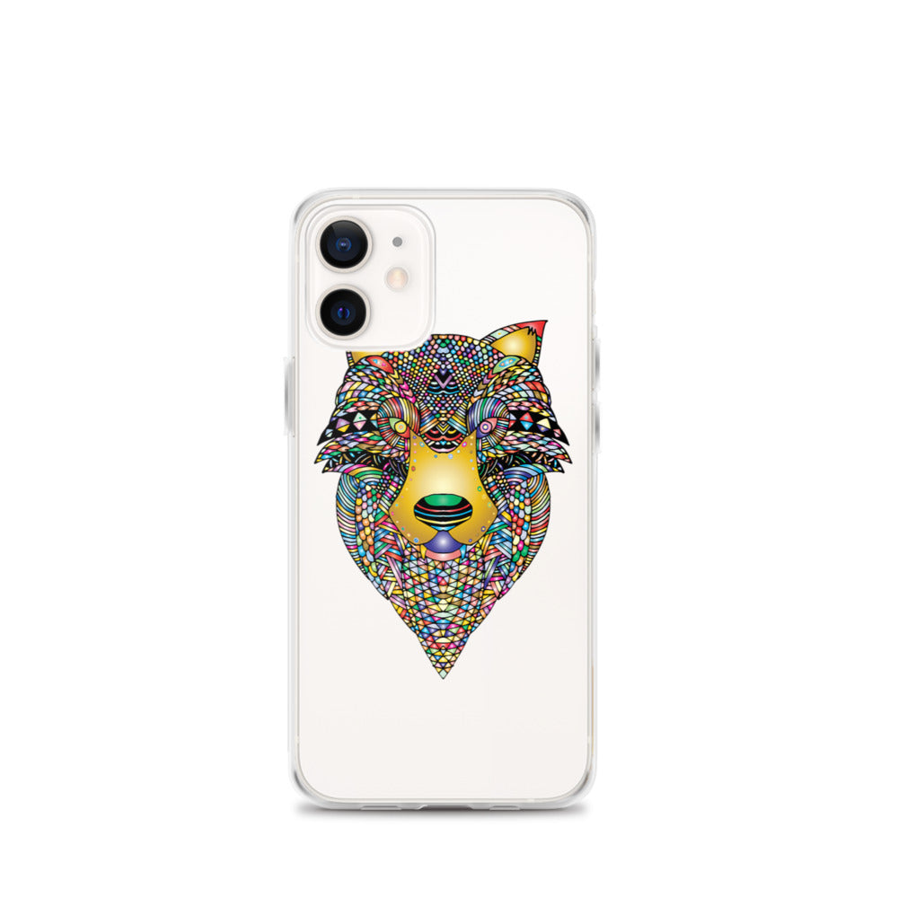 Multi Coloured Wolf iPhone Case