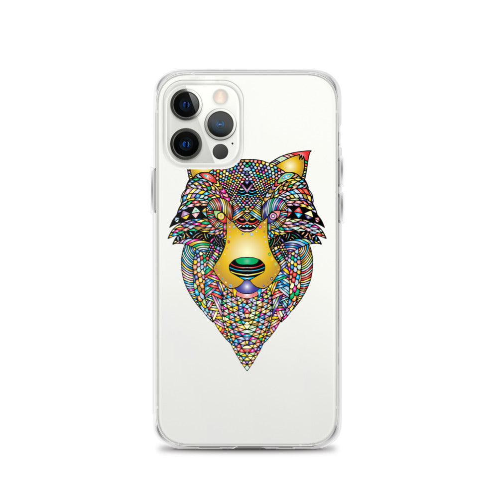 Multi Coloured Wolf iPhone Case