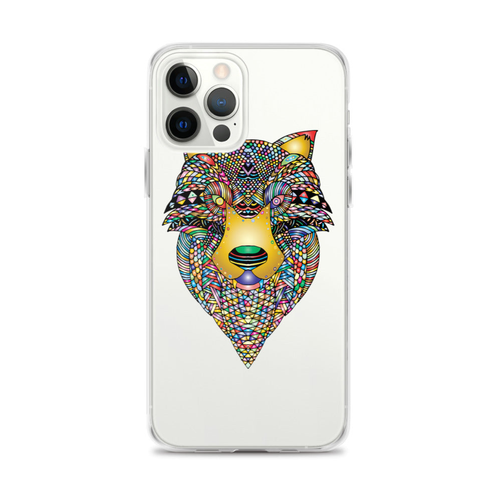 Multi Coloured Wolf iPhone Case