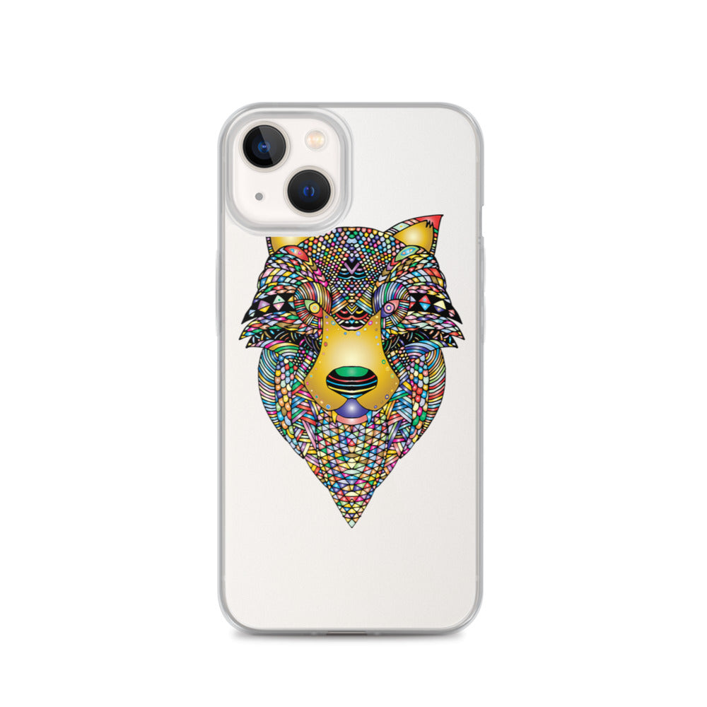 Multi Coloured Wolf iPhone Case