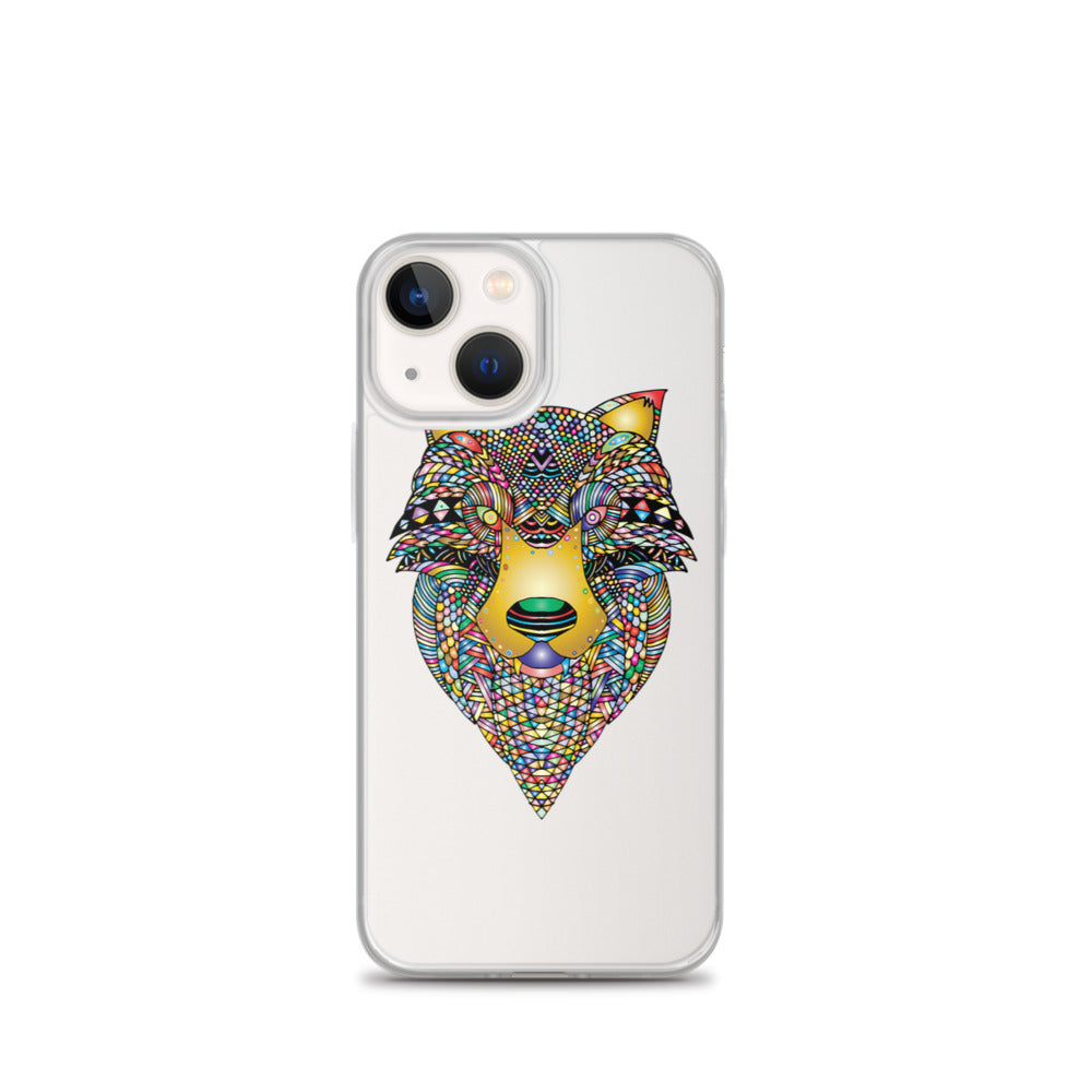 Multi Coloured Wolf iPhone Case