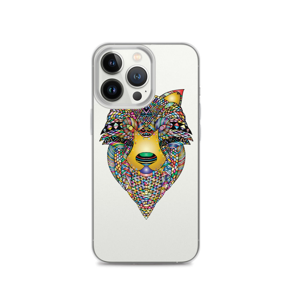 Multi Coloured Wolf iPhone Case