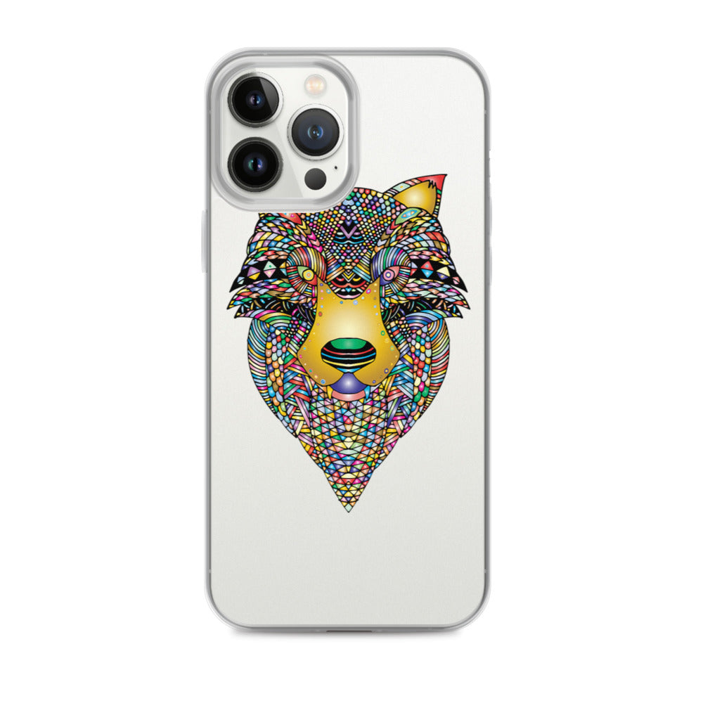 Multi Coloured Wolf iPhone Case