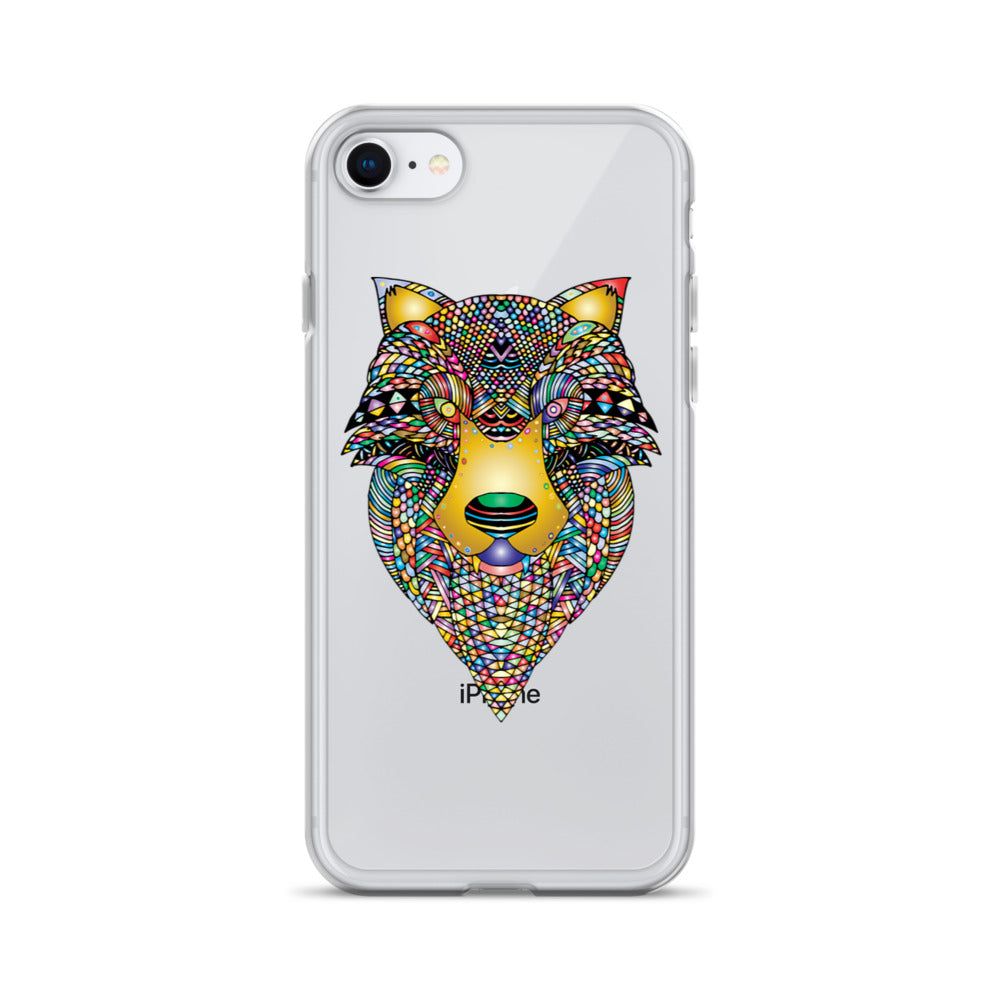 Multi Coloured Wolf iPhone Case