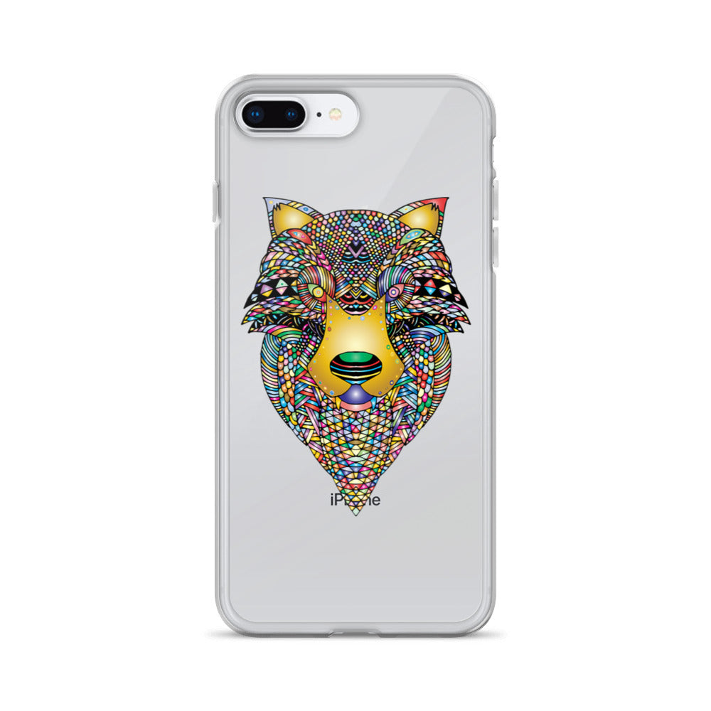 Multi Coloured Wolf iPhone Case