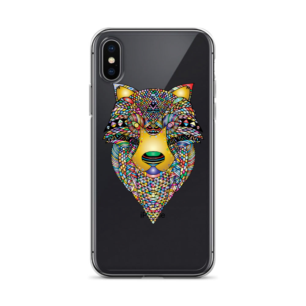 Multi Coloured Wolf iPhone Case