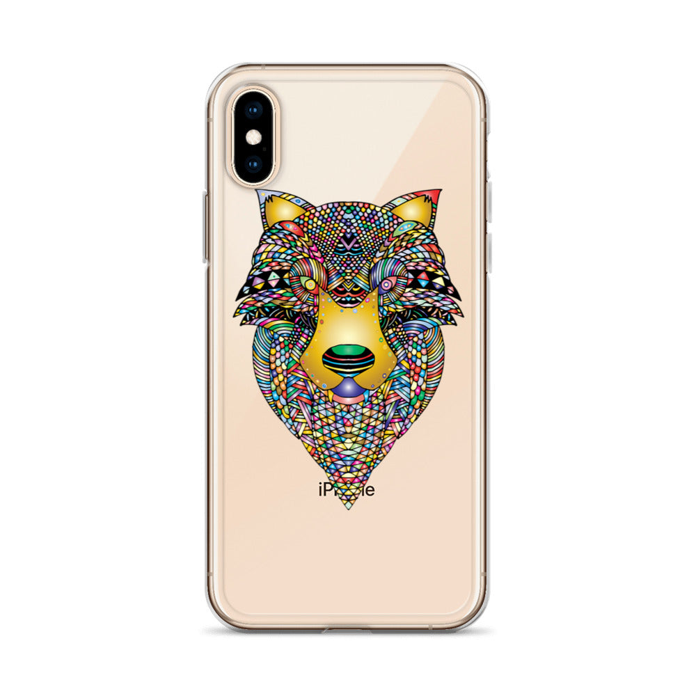 Multi Coloured Wolf iPhone Case