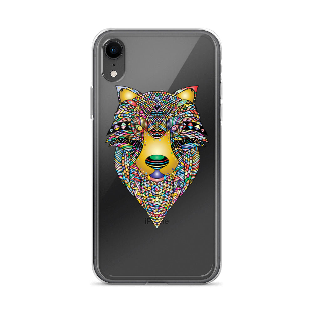 Multi Coloured Wolf iPhone Case