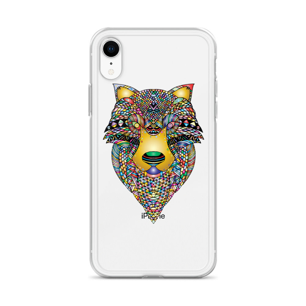 Multi Coloured Wolf iPhone Case