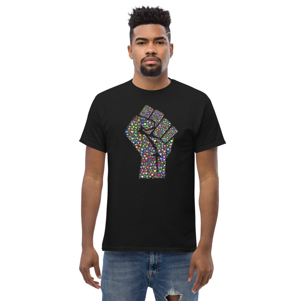 Multi Coloured Fist 100% cotton men's heavyweight tee