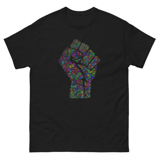 Multi Coloured Fist 100% cotton men's heavyweight tee