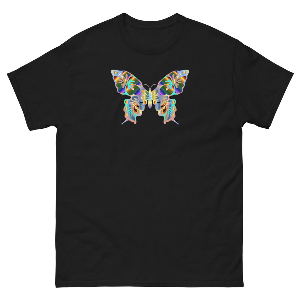 Multi Coloured Butterfly 100% cotton men's heavyweight tee