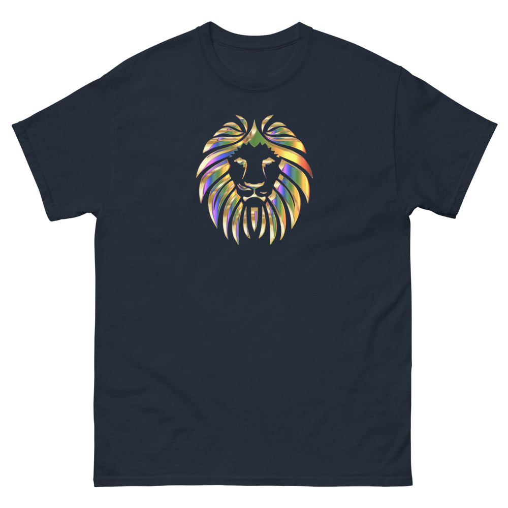 Multi Coloured Lion 100% cotton men's heavyweight tee