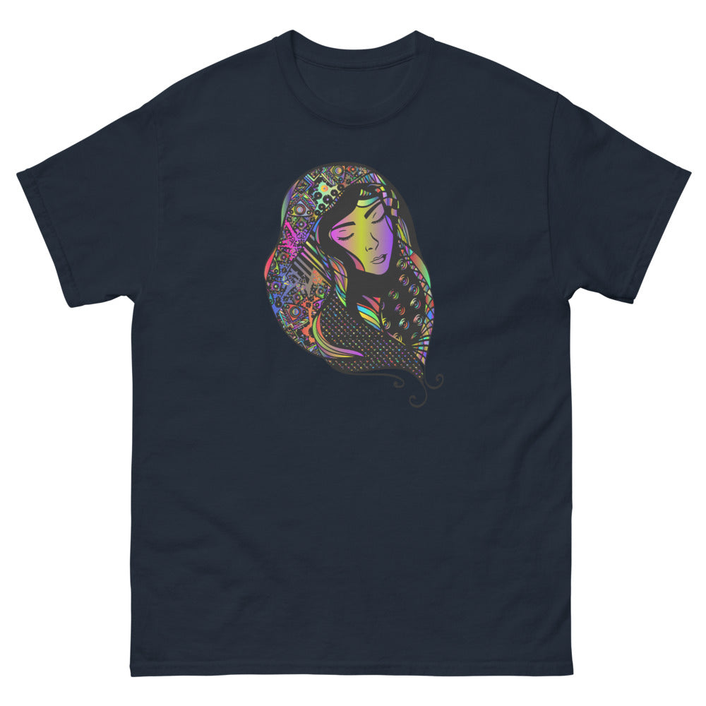 Multi Coloured Woman 100% cotton men's heavyweight tee