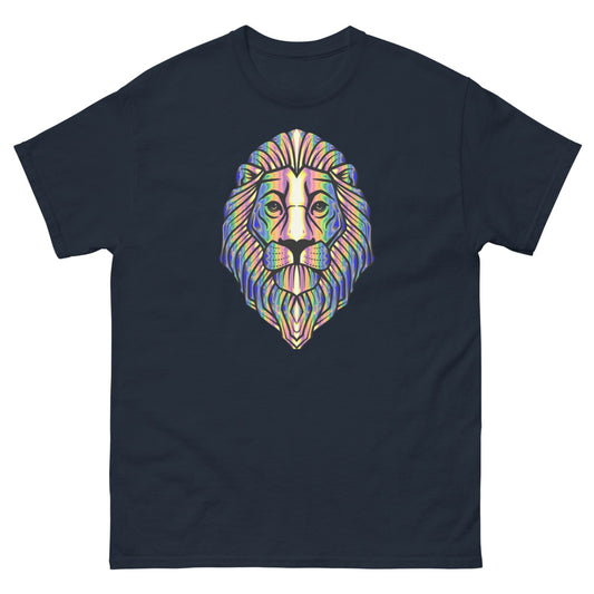 Multi Coloured Lion 100% cotton men's heavyweight tee