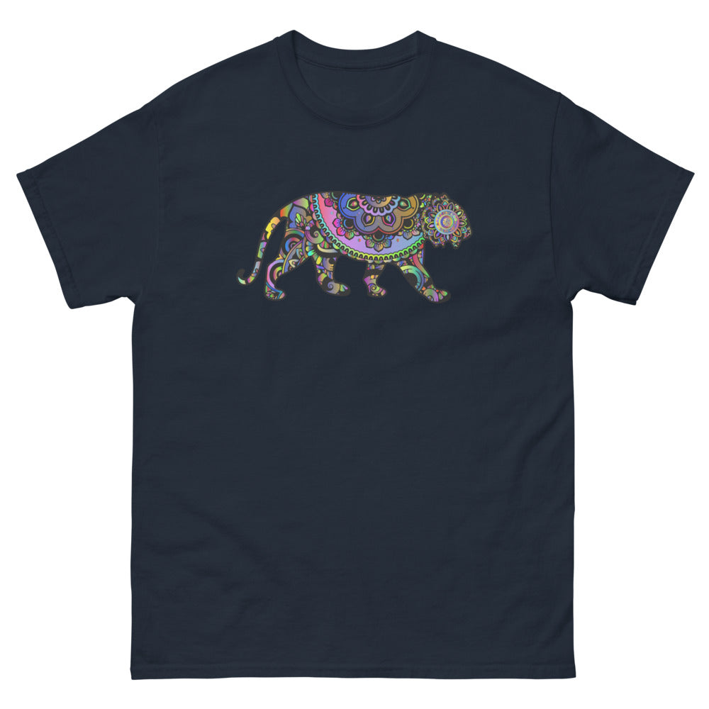 Multi Coloured Tiger 100% cotton men's heavyweight tee