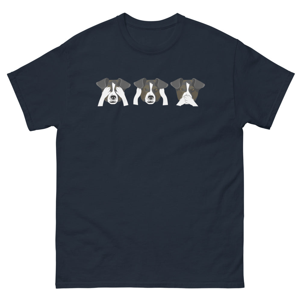 See no evil, hear no evil, speak no evil 100% cotton men's heavyweight tee