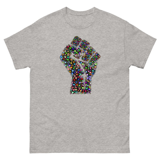 Multi Coloured Fist 100% cotton men's heavyweight tee