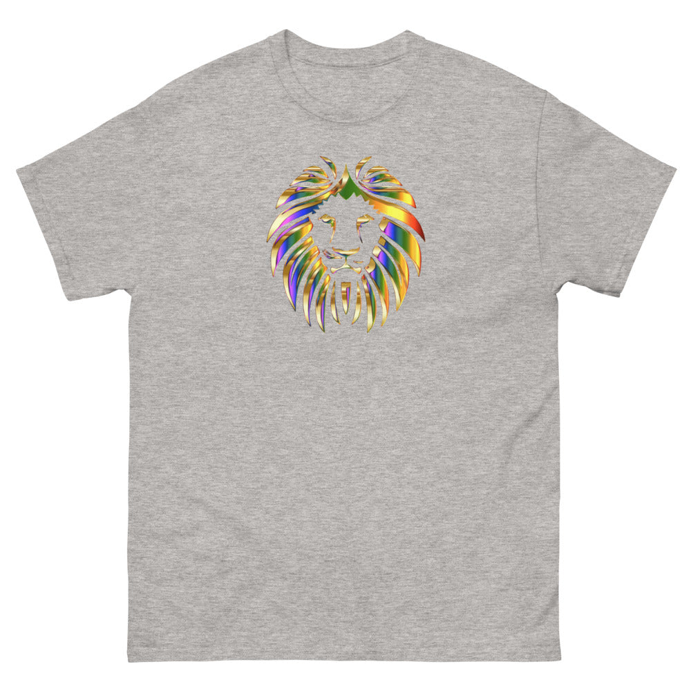 Multi Coloured Lion 100% cotton men's heavyweight tee