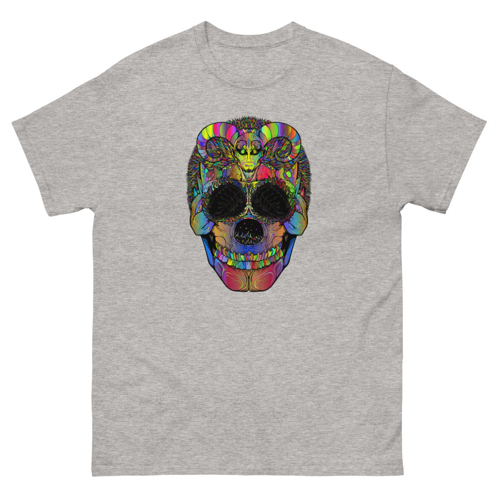 Multi Coloured Skull 100% cotton men's heavyweight tee